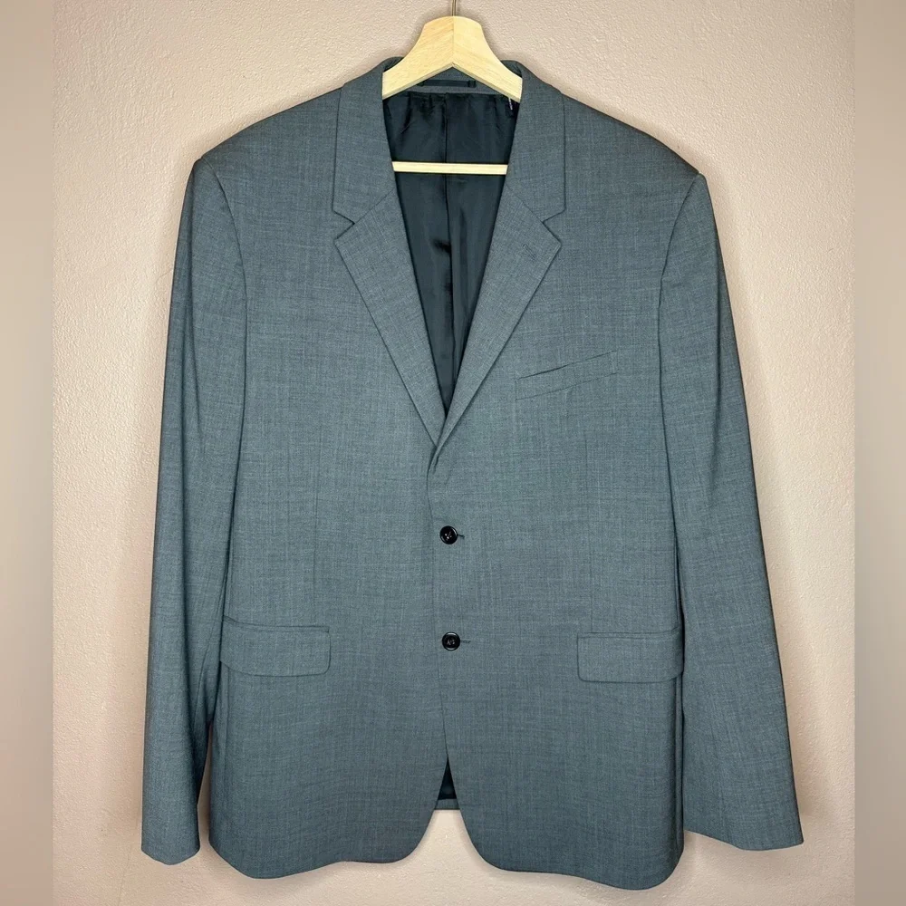 Theory Men's Chambers Blazer Suit Coat in Stretch Wool Medium Charcoal Size 46R